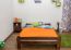 Kinderbett / Jugendbett Kiefer Vollholz massiv Nussfarben A11, inkl. Lattenrost - Abmessung 140 x 200 cm