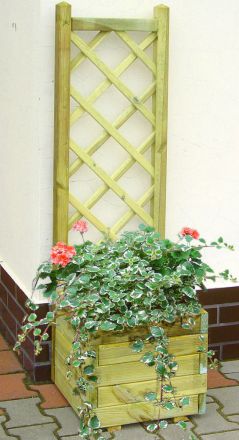 Blumenkasten mit Rankgitter Alata 1 - Abmessung: 40 x 40 x 140 cm (B x T x H)