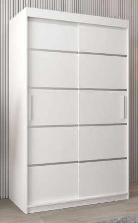 Schiebetürenschrank / Kleiderschrank Jan 02A, Farbe: Weiß matt - Abmessungen: 200 x 120 x 62 cm ( H x B x T)