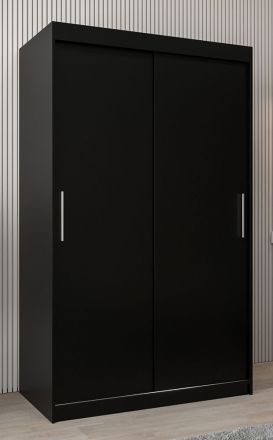 Schiebetürenschrank / Kleiderschrank Bisaurin 2A, Farbe: Schwarz - Abmessungen: 200 x 120 x 62 cm ( H x B x T)