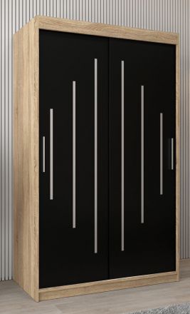 Schiebetürenschrank / Kleiderschrank Pilatus 02, Farbe: Eiche Sonoma / Wenge - Abmessungen: 200 x 120 x 62 cm (H x B x T)