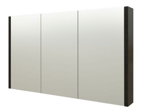 Bad - Spiegelschrank Bidar 29, Farbe: Eiche Schwarz – 65 x 110 x 12 cm (H x B x T)