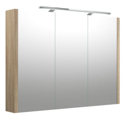 Bad - Spiegelschrank Bidar 24, Farbe: Eiche – 65 x 90 x 12 cm (H x B x T)