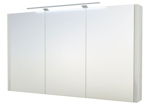 Bad - Spiegelschrank Bidar 31, Farbe: Weiß glänzend – 65 x 110 x 12 cm (H x B x T)