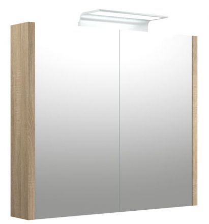 Bad - Spiegelschrank Bidar 18, Farbe: Eiche – 65 x 75 x 12 cm (H x B x T)