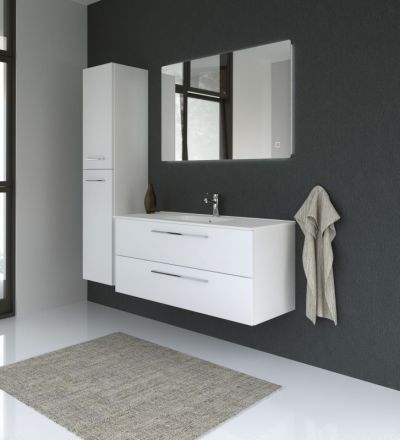 Badezimmermöbel - Set BX Rajkot, 3-teilig inkl. Waschtisch / Waschbecken, Farbe: Weiß matt