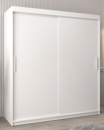 Schiebetürenschrank / Kleiderschrank Bisaurin 4A, Farbe: Weiß matt - Abmessungen: 200 x 180 x 62 cm ( H x B x T)