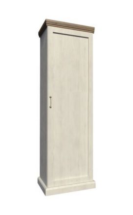 Drehtürenschrank / Kleiderschrank Badile 11, Farbe: Kiefer Weiß / Braun - 187 x 57 x 39 cm (H x B x T)