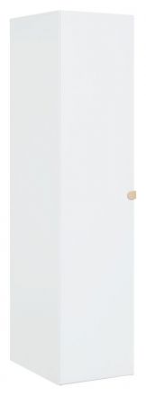 Jugendzimmer - Drehtürenschrank / Kleiderschrank Skalle 09, Farbe: Weiß - Abmessungen: 206 x 47 x 60 cm (H x B x T)