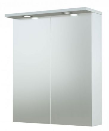 Bad - Spiegelschrank Bijapur 01, Farbe: Weiß glänzend – 73 x 61 x 14 cm (H x B x T)