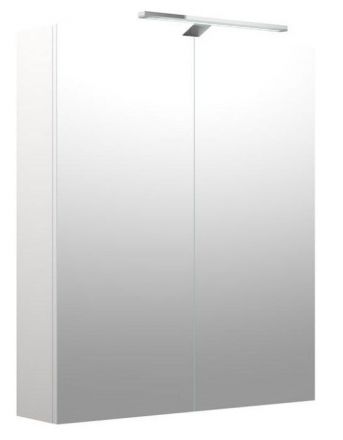Badezimmer - Spiegelschrank Purina 07, Farbe: Weiß matt – 70 x 60 x 14 cm (H x B x T)