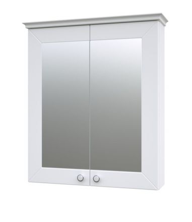 Badezimmer - Spiegelschrank Dindigul 01, Farbe: Weiß matt – 73 x 64 x 17 cm (H x B x T)
