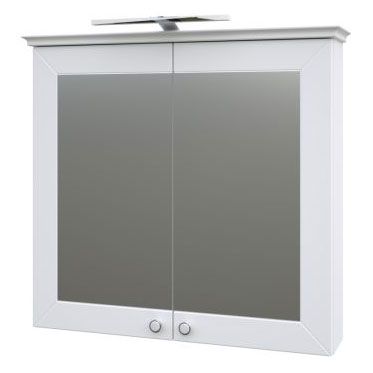 Badezimmer - Spiegelschrank Dindigul 04, Farbe: Weiß matt – 73 x 79 x 17 cm (H x B x T)