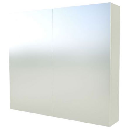 Badezimmer - Spiegelschrank Nadiad 09, Farbe: Weiß glänzend – 70 x 80 x 14 cm (H x B x T)