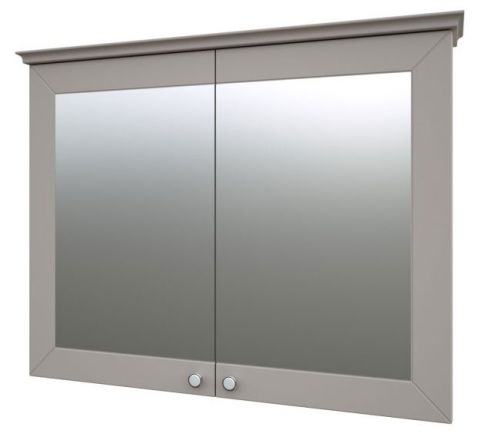 Badezimmer - Spiegelschrank Dindigul 11, Farbe: Grau – 73 x 94 x 17 cm (H x B x T)