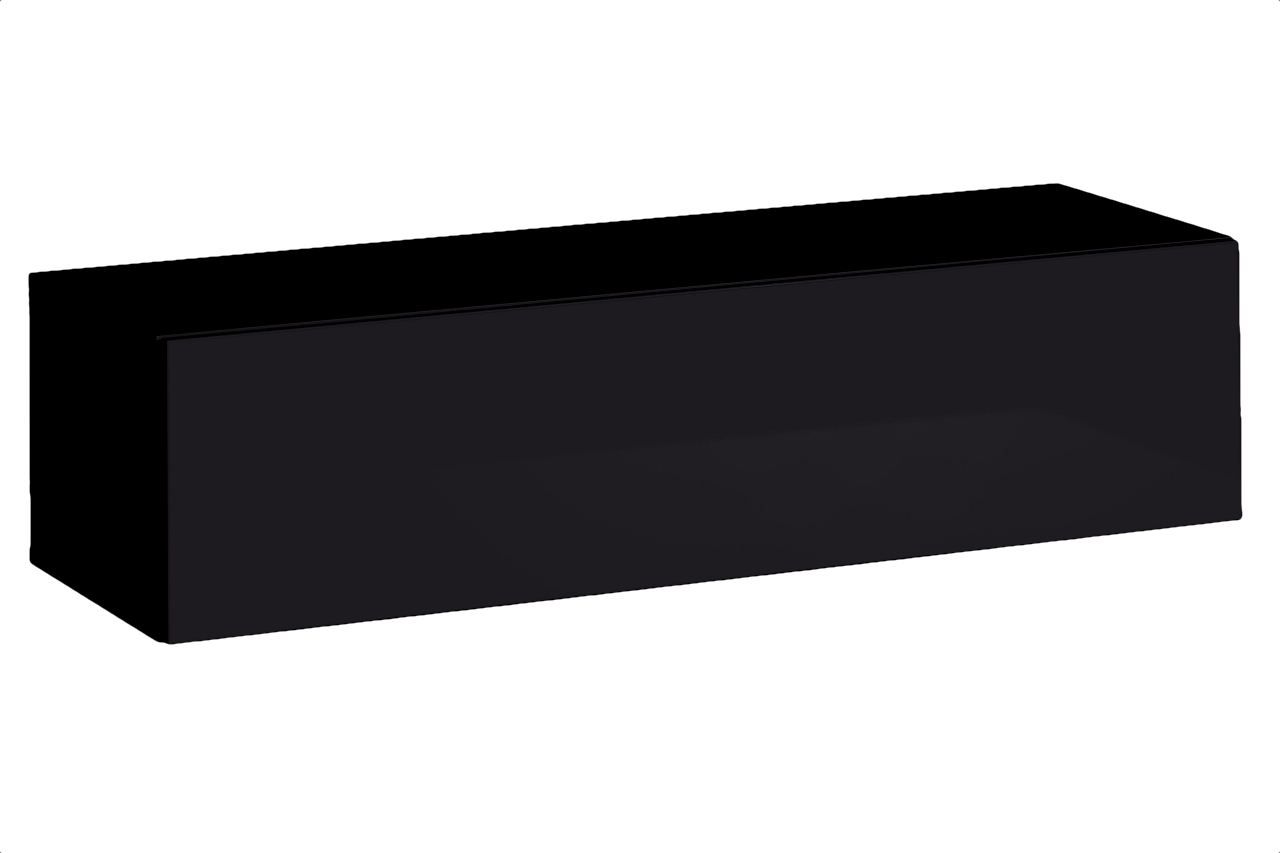 TV-Unterschrank mit zwei Fächern Fardalen 30, Farbe: Schwarz - Abmessungen: 30 x 120 x 40 cm (H x B x T), mit Push-to-open Funktion