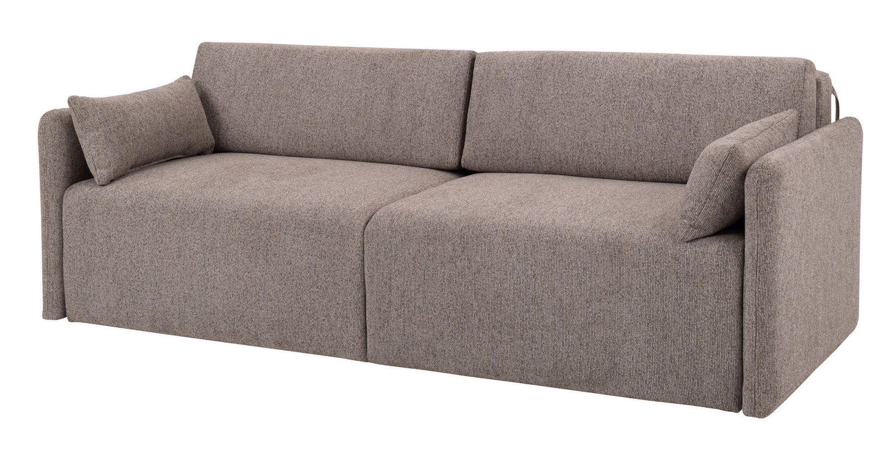 Schlichtes Sofa Lommel 02, Farbe: Rosa - Abmessungen: 79 x 222 x 93 cm (H x B x T)