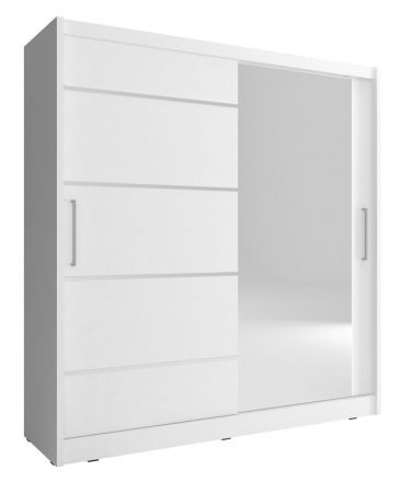 Moderner Kleiderschrank mit sechs Fächern Warbreck 23, Farbe: Weiß - Abmessungen: 200 x 180 x 62 cm (H x B x T), mit genügend Stauraum