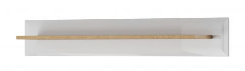 Wandregal Cathcart 01, Farbe: Eiche Riviera / Weiß - Abmessungen: 17 x 107 x 19 cm (H x B x T)