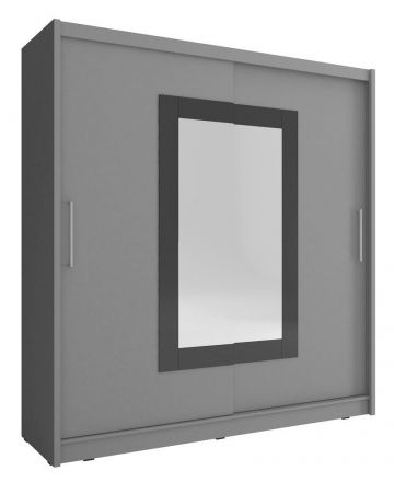 Neutraler Kleiderschrank mit genügend Stauraum Bickleigh 29, Farbe: Grau - Abmessungen: 214 x 200 x 62 cm (H x B x T), mit 10 Fächern
