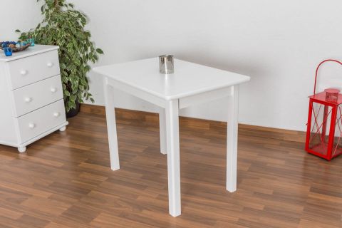 Tisch Kiefer massiv Vollholz weiß lackiert Junco 227A (eckig) - 90 x 60 cm