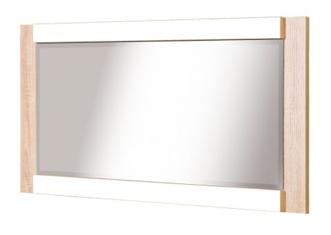 Spiegel Arowana 21, Farbe: Eiche / Weiß Glanz - Abmessungen: 56 x 123 x 5 cm (H x B x T)