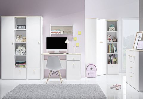 Kinderzimmer - Set C Egvad, 7-teilig, Farbe: Weiß / Buche