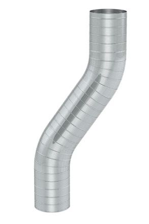 Einwandiges flexibles Rohr zweilagig 1 m - Durchmesser: 160 mm