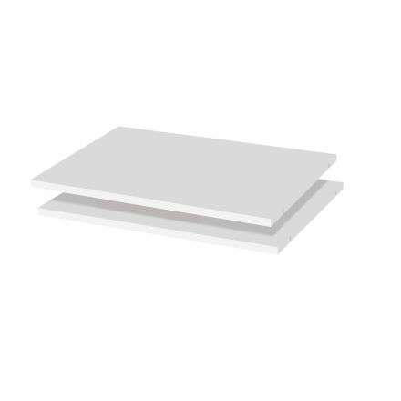Fachboden für zweitürigen Kleiderschrank und zweitüriges Anbaumodul Afega, 2er Set, Farbe: Weiß - 98 x 52 cm (B x T)