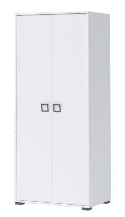 Drehtürenschrank / Kleiderschrank 11, Farbe: Weiß - Abmessungen: 198 x 84 x 56 cm (H x B x T)