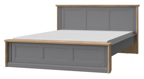 Doppelbett Lotofaga 22, Farbe: Grau / Walnuss - Liegefläche: 160 x 200 cm (B x L)
