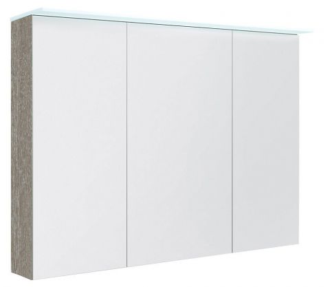 Badezimmer - Spiegelschrank Siliguri 16, Farbe: Esche Grau – 70 x 100 x 13 cm (H x B x T)