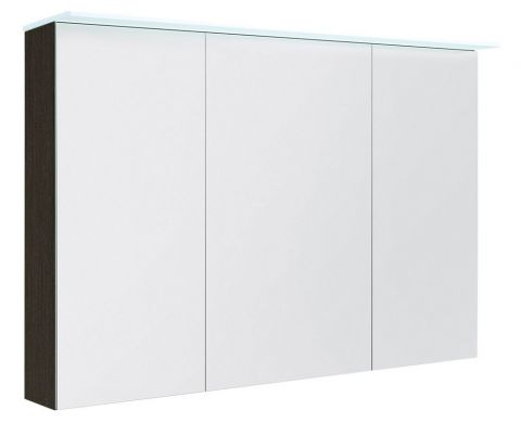 Badezimmer - Spiegelschrank Siliguri 26, Farbe: Eiche Schwarz – 70 x 120 x 13 cm (H x B x T)
