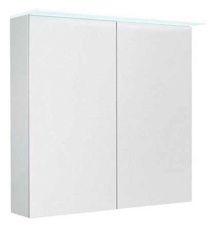 Badezimmer - Spiegelschrank Siliguri 07, Farbe: Weiß glänzend – 70 x 80 x 13 cm (H x B x T)