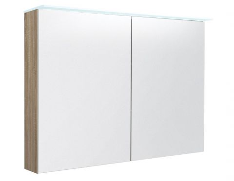 Badezimmer - Spiegelschrank Siliguri 21, Farbe: Eiche – 70 x 100 x 13 cm (H x B x T)