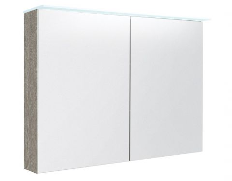Badezimmer - Spiegelschrank Siliguri 22, Farbe: Esche Grau – 70 x 100 x 13 cm (H x B x T)