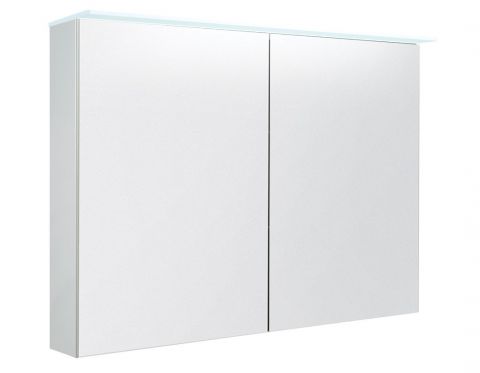 Badezimmer - Spiegelschrank Siliguri 19, Farbe: Weiß glänzend – 70 x 100 x 13 cm (H x B x T)
