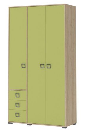 Drehtürenschrank / Kleiderschrank 19, Farbe: Buche / Olive - 236 x 126 x 56 cm (H x B x T)
