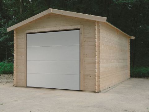 Garage Primula S8330 - 28 mm Blockbohlenhaus, Grundfläche: 18,19 m², Satteldach