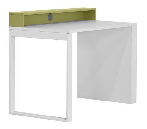 Kinderzimmer - Schreibtisch Koa 08, Farbe: Weiß / Grün - Abmessungen: 88 x 120 x 60 cm (H x B x T)
