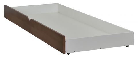 Schublade für Bett Benidorm und Pontevedra, teilmassiv, Farbe: Nuss / Weiß - 18 x 199 x 78 cm (H x B x L)