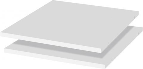 Fachboden für eintüriges Anbaumodul Manase, 2er Set, Farbe: Weiß - 48 x 52 cm (B x T)