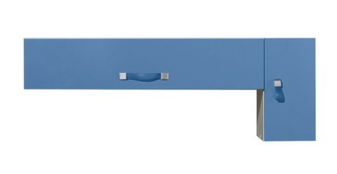Kinderzimmer - Hängeschrank "Felipe" 11, Blau / Weiß - Abmessungen: 36 x 100 x 30 cm (H x B x T)