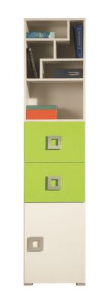 Jugendzimmer Regal Namur 04, Farbe: Grün / Beige - Abmessungen: 197 x 45 x 44 cm (H x B x T)