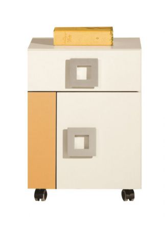 Jugendzimmer Rollcontainer Namur 20, Farbe: Orange / Beige - Abmessungen: 52 x 40 x 44 cm (H x B x T)