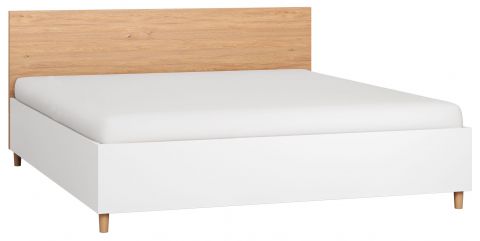 Doppelbett Arbolita 44 inkl. Lattenrost, Farbe: Weiß / Eiche - Liegefläche: 180 x 200 cm (B x L)