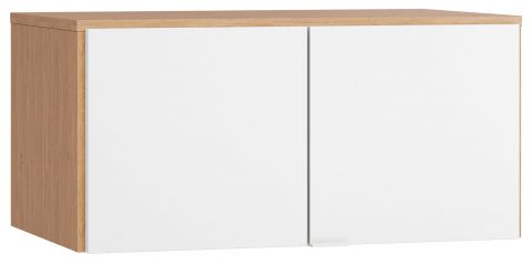 Aufsatz für zweitürigen Kleiderschrank Arbolita 17, Farbe: Eiche / Weiß - Abmessungen: 45 x 93 x 57 cm (H x B x T)
