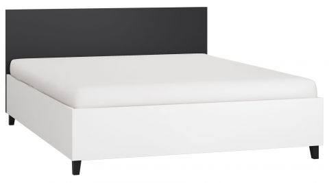 Doppelbett Vacas 19 inkl. Lattenrost, Farbe: Weiß / Schwarz - Liegefläche: 160 x 200 cm (B x L)