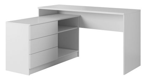 Schreibtisch Kebili 01, Farbe: Weiß - 76 x 138 x 50 cm (H x B x T)