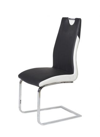 Stuhl Maridi 19, Farbe: Schwarz / Weiß - Abmessungen: 101 x 44 x 59 cm (H x B x T)
